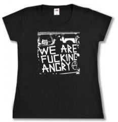 Zum tailliertes T-Shirt "We are fucking Angry!" für 14,00 € gehen.