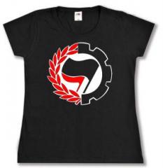 Zum tailliertes T-Shirt "Working Class Antifa" für 14,00 € gehen.