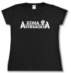 Zum tailliertes T-Shirt "Zona Antifascista" für 14,00 € gehen.