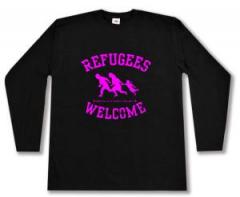 Zum Longsleeve "Refugees welcome (pink)" für 15,00 € gehen.