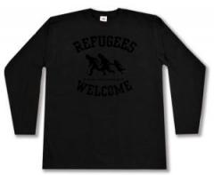 Zum Longsleeve "Refugees welcome (schwarz)" für 13,12 € gehen.
