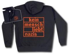 Zur Kapuzen-Jacke "kein mensch liebt nazis (orange)" für 30,00 € gehen.