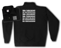 Zum Sweat-Jacket "No Racism! No Antisemitism! No Sexism! No Fascism! No Capitalism! No Homophobia! No Discussion" für 27,00 € gehen.