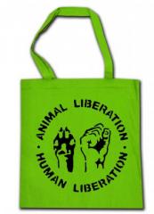 Zur Baumwoll-Tragetasche "Animal Liberation - Human Liberation (schwarz/grün)" für 8,00 € gehen.