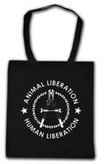 Zur Baumwoll-Tragetasche "Animal Liberation - Human Liberation (Zange)" für 7,00 € gehen.