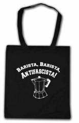 Zur Baumwoll-Tragetasche "Barista Barista Antifascista" für 7,00 € gehen.