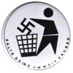 Zum 25mm Magnet-Button "Halte Deine Umwelt sauber (weiß)" für 2,00 € gehen.