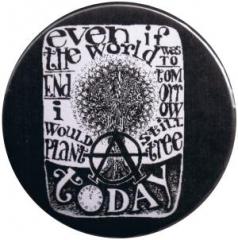 Zum 37mm Button "Even if the world was to end tomorrow, I would still plant a tree today" für 1,10 € gehen.