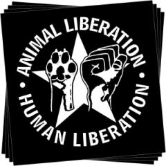 Zum Aufkleber-Paket "Animal Liberation - Human Liberation (mit Stern)" für 2,00 € gehen.