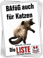 Zum Aufkleber-Paket "BAföG auch für Katzen" für 2,50 € gehen.