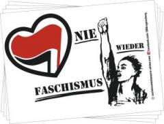 Zum Aufkleber-Paket "Nie wieder Faschismus" für 1,81 € gehen.