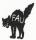 Der Aufnäher FAU - Katze in schwarz/weiß.