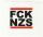 Der Aufnäher FCK NZS in weiß.