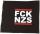 Der Aufnäher FCK NZS in schwarz.