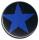 Der 25mm Button Blauer Stern in schwarz.